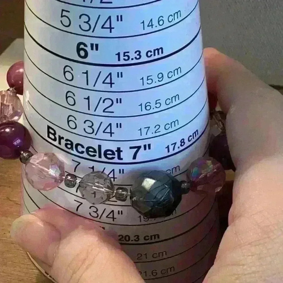 Purple and Grey Stretch Bracelet - Picture 4 of 4